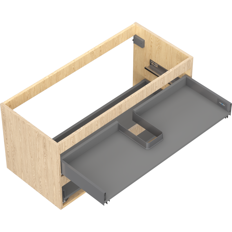 Mexen Box-A spintelės prie praustuvo pagrindas 100 cm, 2 stalčiai, ąžuolas - 91AX0-1000-470-2-81
