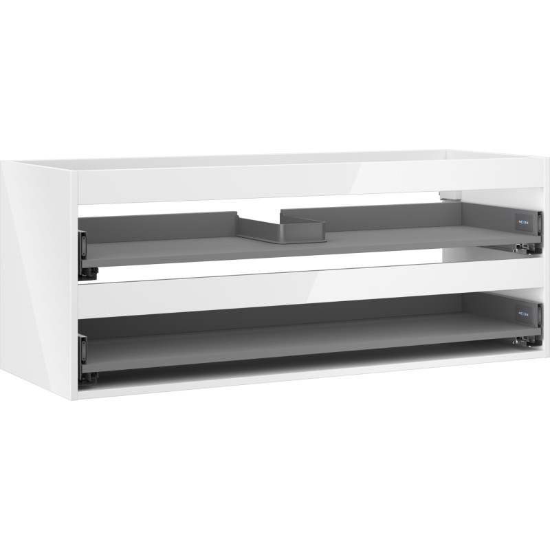 Mexen Box-A spintelės po praustuvu korpusas 120 cm, 2 stalčiai, balta blizgi - 91AX0-1200-470-2-00