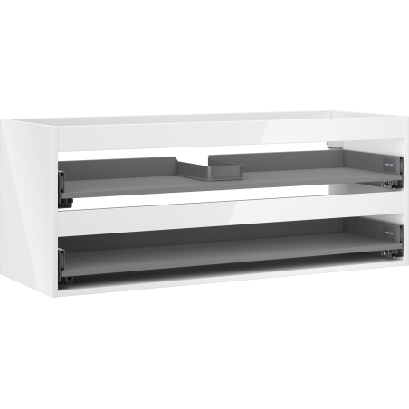 Mexen Box-A vonios spintelės korpusas 120 cm, 2 stalčiai, baltos spalvos, blizgus - 91AX0-1200-470-2-00