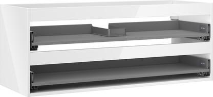 Mexen Box-A vonios spintelės korpusas 120 cm, 2 stalčiai, baltos spalvos, blizgus - 91AX0-1200-470-2-00