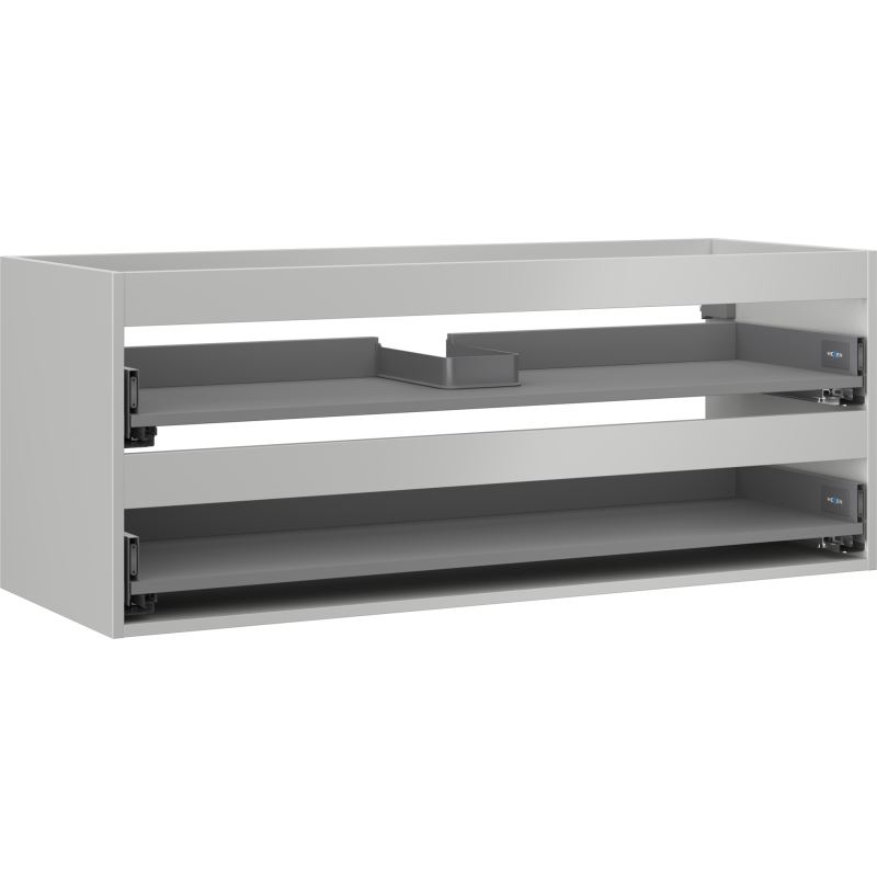 Mexen Box-A spintelės korpusas po praustuvu 120 cm, 2 stalčiai, pilkas matinis - 91AX0-1200-470-2-62