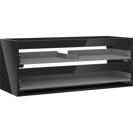 Mexen Box-A korpus praustuvo spintelės 120 cm, 2 stalčiai, juodas blizgus - 91AX0-1200-470-2-70