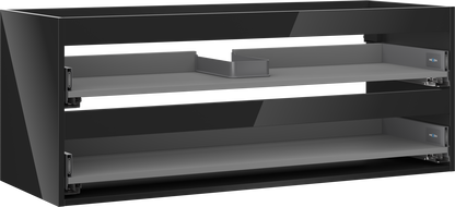 Mexen Box-A vonios spintelės korpusas 120 cm, 2 stalčiai, juodas blizgus - 91AX0-1200-470-2-70