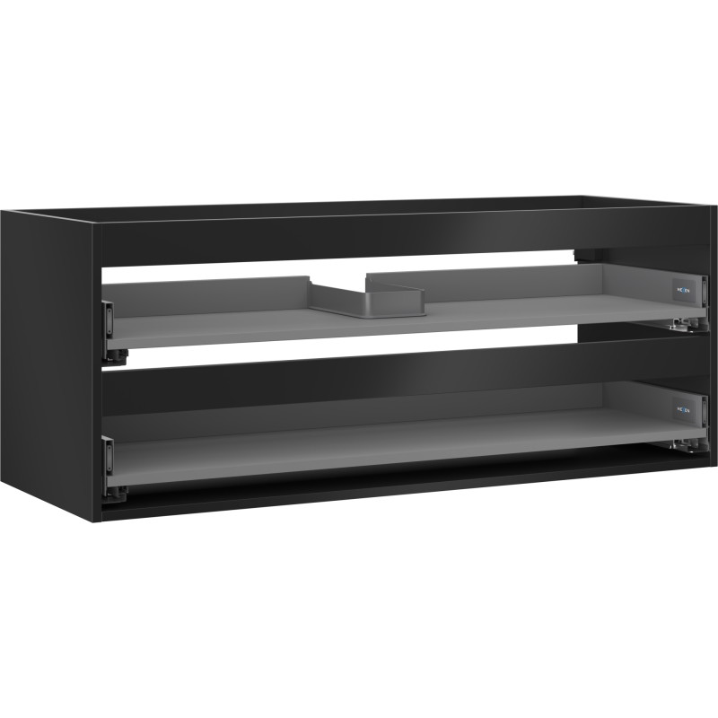 Mexen Box-A spintelės po praustuvu korpusas 120 cm, 2 stalčiai, juodas matinis - 91AX0-1200-470-2-71