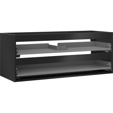 Mexen Box-A spintelės korpusas po praustuvu 120 cm, 2 stalčiai, juodas matinis - 91AX0-1200-470-2-71