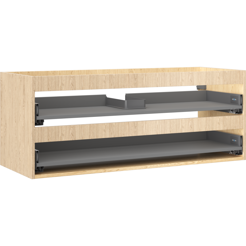 Mexen Box-A korpus spintelės po praustuvu 120 cm, 2 stalčiai, ąžuolas - 91AX0-1200-470-2-81