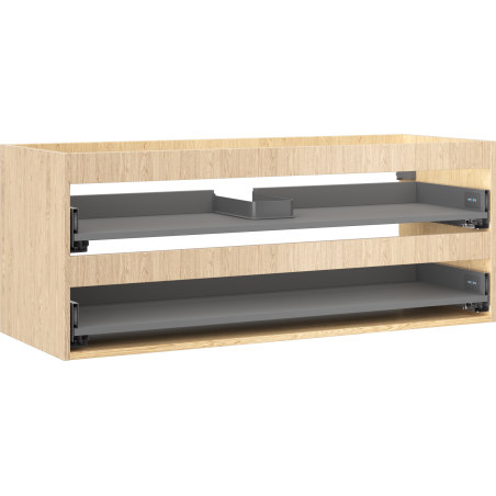 Mexen Box-A korpus spintelės po praustuvu 120 cm, 2 stalčiai, ąžuolas - 91AX0-1200-470-2-81