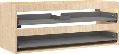 Mexen Box-A spintelės po praustuvu korpusas 120 cm, 2 stalčiai, ąžuolas - 91AX0-1200-470-2-81