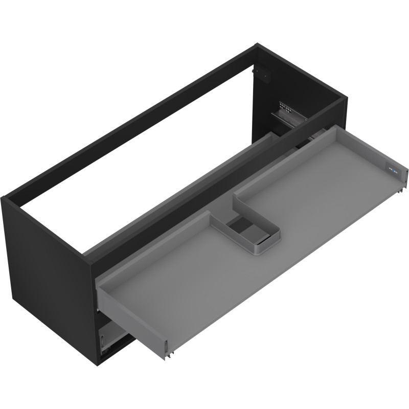 Mexen Box-A spintelės po praustuvu korpusas 120 cm, 2 stalčiai, juodas matinis - 91AX0-1200-470-2-71