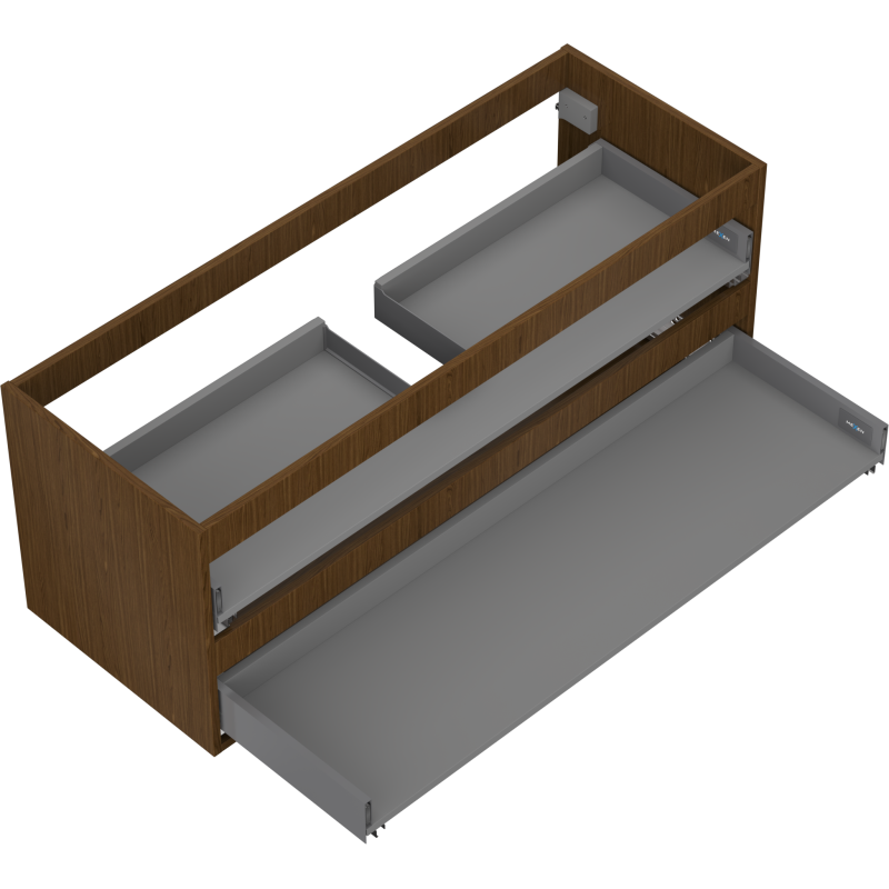 Mexen Box-A spintelės korpusas po praustuvu 120 cm, 2 stalčiai, riešutmedis - 91AX0-1200-470-2-86