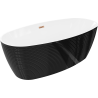 Mexen Lira laisvai stovinti vonia, modelis 170 x 80 cm, balta/juoda, vario šepetys - 52831708075-65