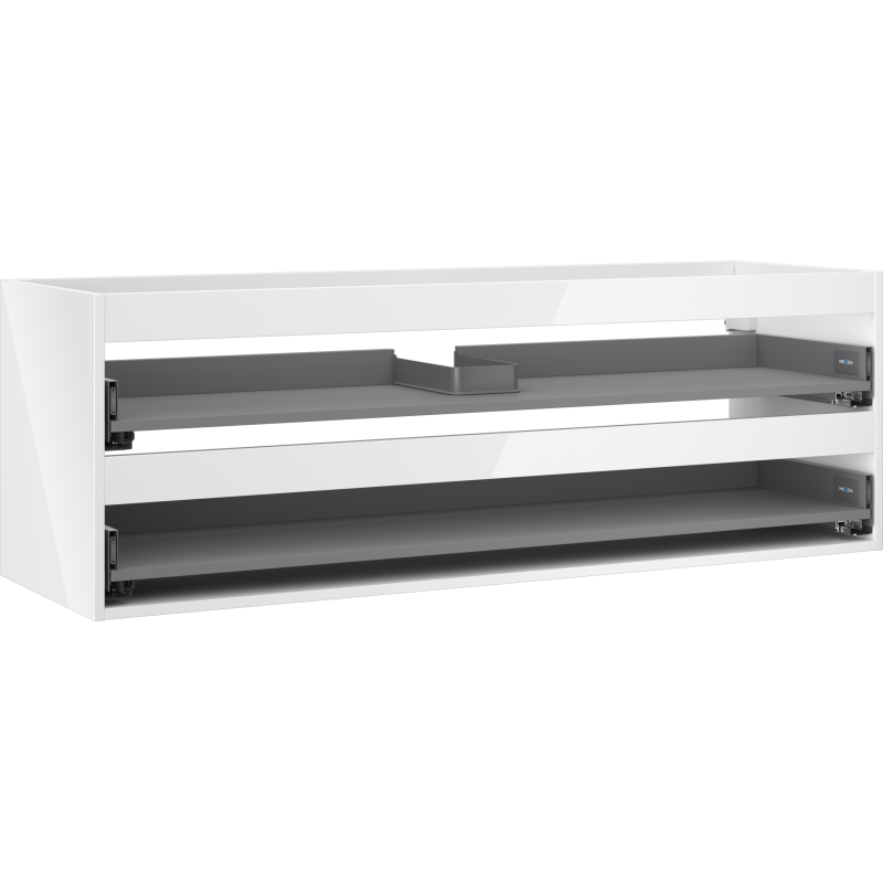 Mexen Box-A spintelės korpusas po praustuvu 140 cm, 2 stalčiai, balta blizgi - 91AX0-1400-470-2-00