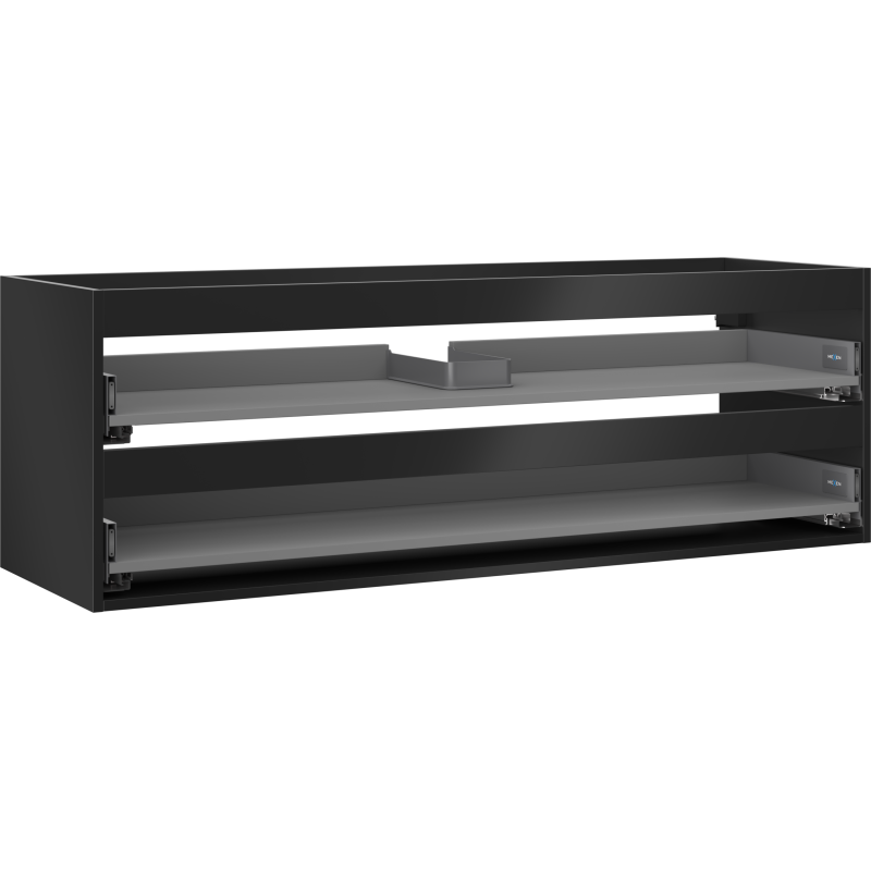 Mexen Box-A praustuvas spintelės korpusas 140 cm, 2 stalčiai, juodas matinis - 91AX0-1400-470-2-71