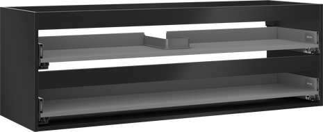 Mexen Box-A vonios spintelės korpusas 140 cm, 2 stalčiai, matinė juoda - 91AX0-1400-470-2-71