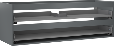 Mexen Box-A spintelės korpusas po praustuvu 140 cm, 2 stalčiai, matinės grafito spalvos - 91AX0-1400-470-2-66