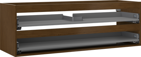 Mexen Box-A pakabinamų praustuvo spintelės korpusas 140 cm, 2 stalčiai, riešutas - 91AX0-1400-470-2-86