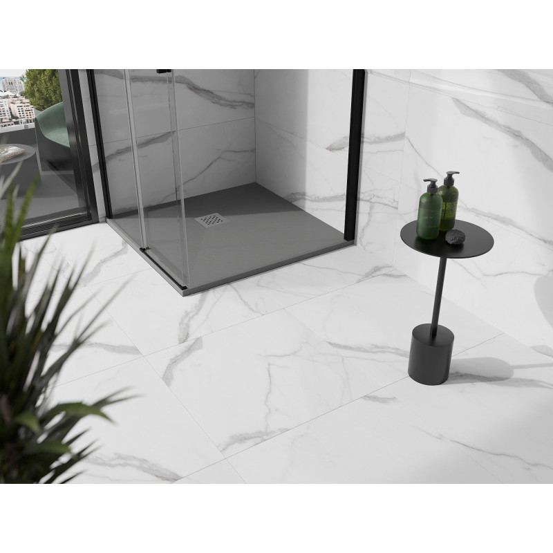 Mexen Stone+ 70 x 70 cm kvadratinis kompozitinis dušo padėklas, pilkas-betoninis - 44617070