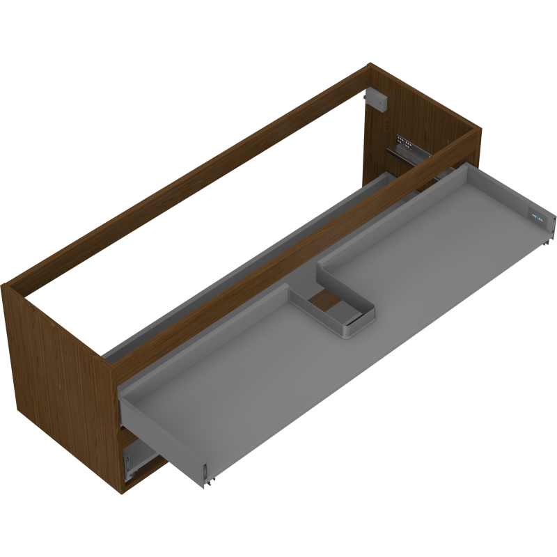 Mexen Box-A pakabinamų praustuvo spintelės korpusas 140 cm, 2 stalčiai, riešutas - 91AX0-1400-470-2-86