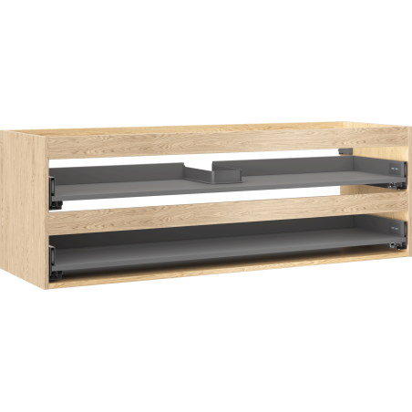Mexen Box-A spintelės korpusas po praustuvu 140 cm, 2 stalčiai, ąžuolas - 91AX0-1400-470-2-81