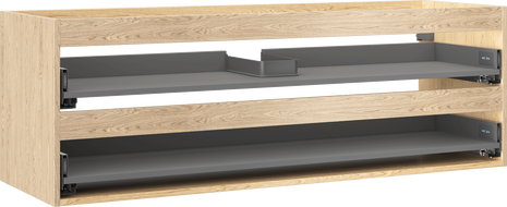 Mexen Box-A spintelės korpusas po praustuvu 140 cm, 2 stalčiai, ąžuolas - 91AX0-1400-470-2-81