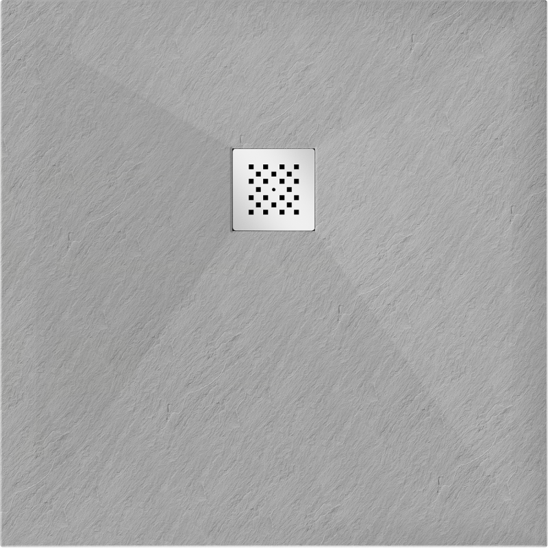 Mexen Stone+ kompozitinis kvadratinis dušo padėklas 70 x 70 cm, pilkas-betoninis - 44617070