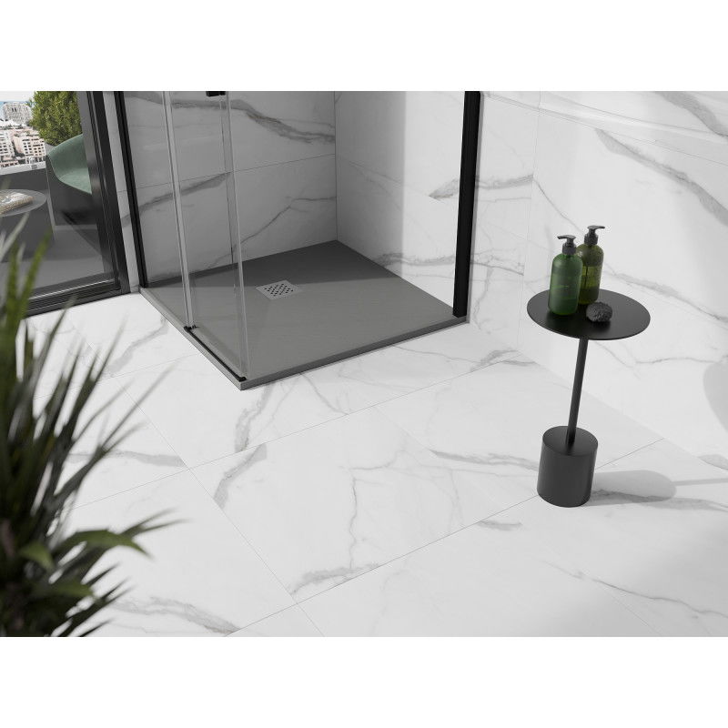 Mexen Stone+ kompozitinis kvadratinis dušo padėklas 80 x 80 cm, pilkas - betonas - 44618080