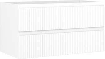 Mexen Rivel vonios spintelė po praustuvu 90 cm, 2 stalčiai, rifliuota, balta matinė - 91A20-09047-2-BFF01