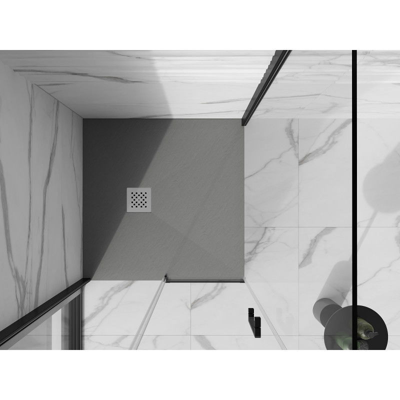 Mexen Stone+ kompozitinis kvadratinis dušo padėklas 80 x 80 cm, pilkas - betonas - 44618080