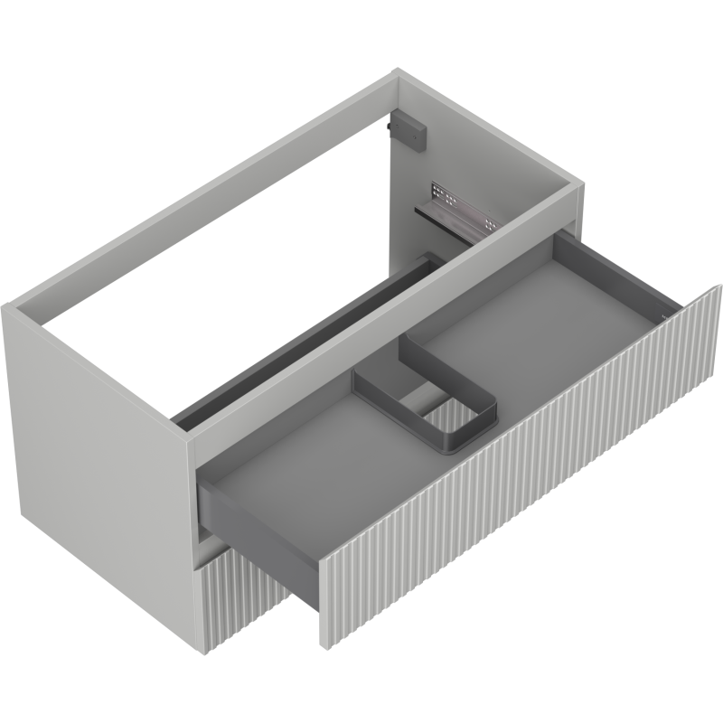 Mexen Rivel vonios spintelė po praustuvu 90 cm, 2 stalčiai, profiliuota, pilka matinė - 91A20-09047-2-BFF62