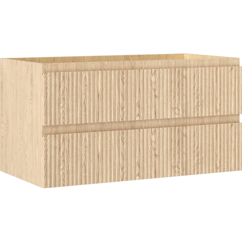 Mexen Rivel vonios spintelė po praustuvu 90 cm, 2 stalčiai, grioveliais, ąžuolas - 91A20-09047-2-BFF81