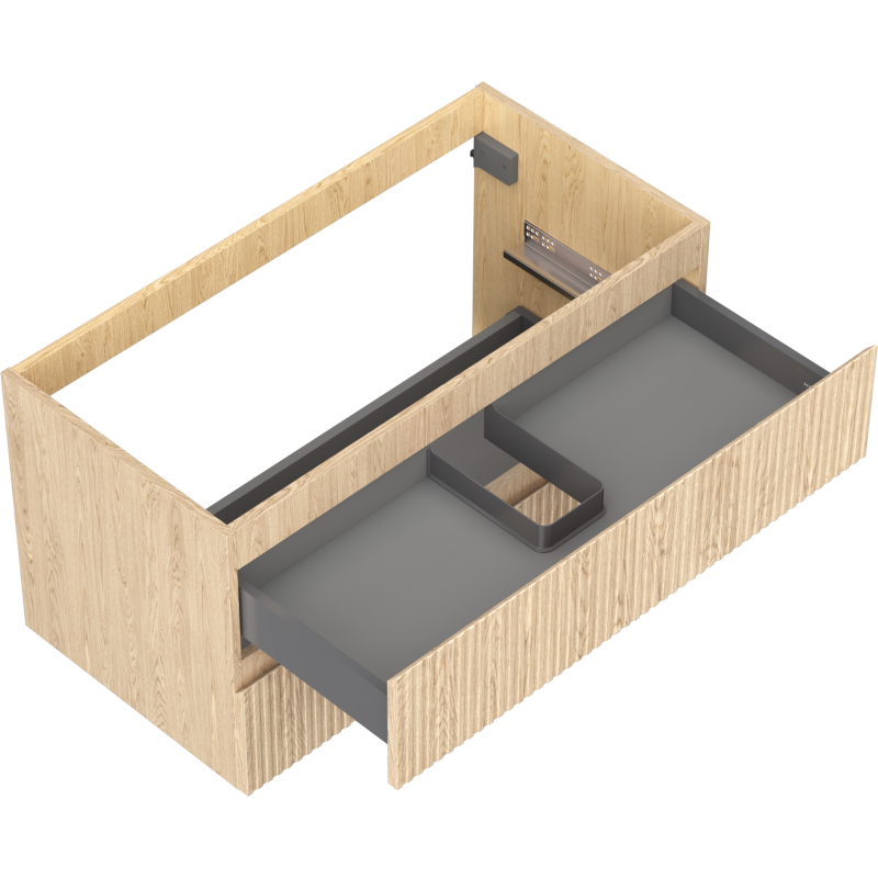 Mexen Rivel vonios spintelė po praustuvu 90 cm, 2 stalčiai, grioveliais, ąžuolas - 91A20-09047-2-BFF81