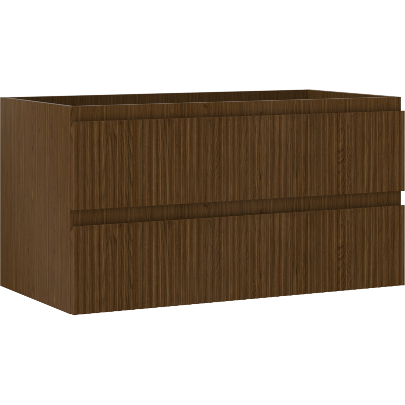 Mexen Rivel vonios spintelė po praustuvu 90 cm, 2 stalčiai, reljefinė, riešutmedis - 91A20-09047-2-BFF86