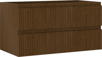 Mexen Rivel vonios spintelė po praustuvu 90 cm, 2 stalčiai, reljefinė, riešutmedis - 91A20-09047-2-BFF86