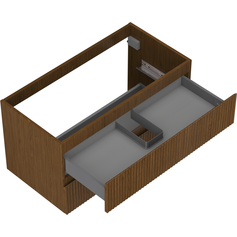 Mexen Rivel vonios spintelė po praustuvu 90 cm, 2 stalčiai, reljefinė, riešutmedis - 91A20-09047-2-BFF86