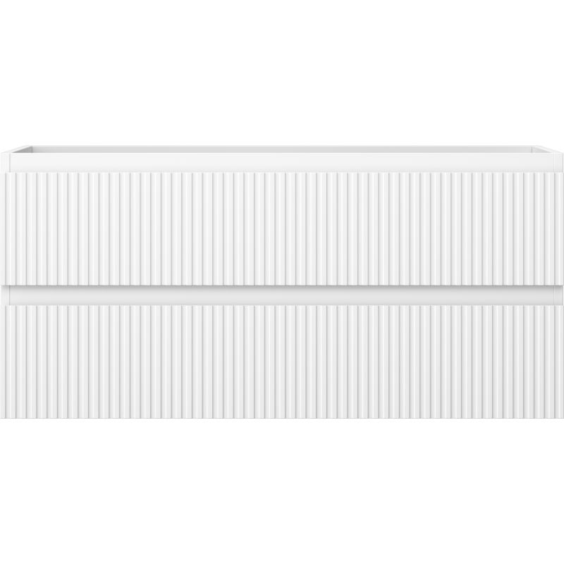 Mexen Rivel vonios kambario spintelė po kriaukle 100 cm, 2 stalčiai, rifliuota, balta mat - 91A20-10047-2-BFF01