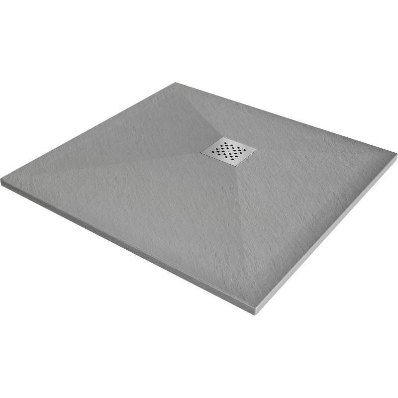 Mexen Stone+ kompozitinis kvadratinis dušo padėklas 90 x 90 cm, pilka-betoninė - 44619090