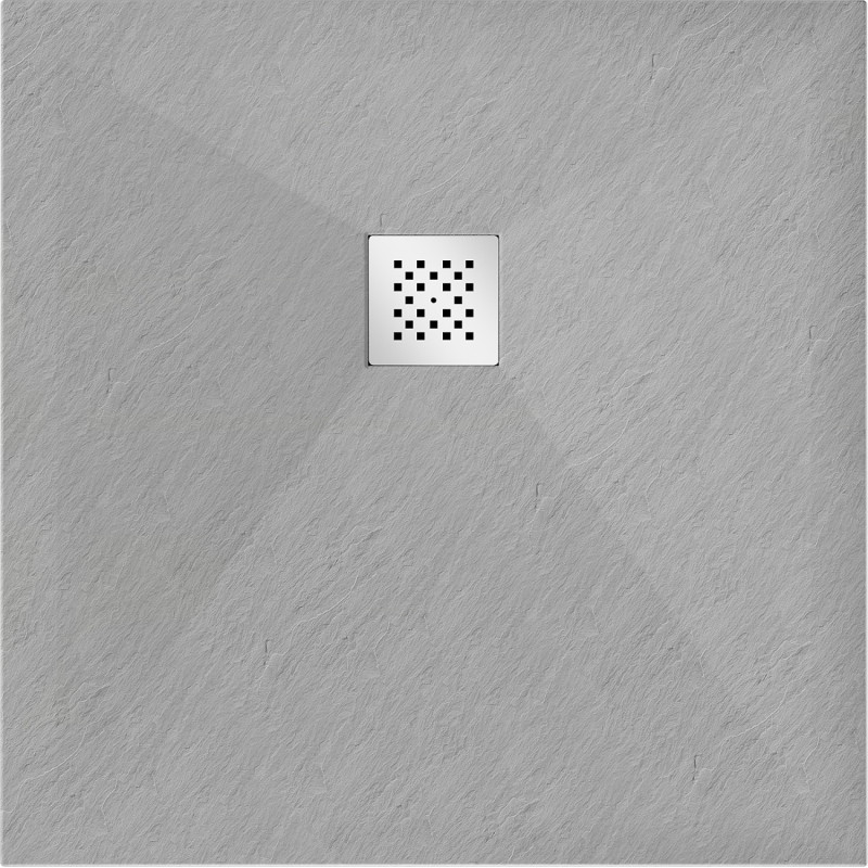 Mexen Stone+ kompozitinis kvadratinis dušo padėklas 90 x 90 cm, pilka-betoninė - 44619090