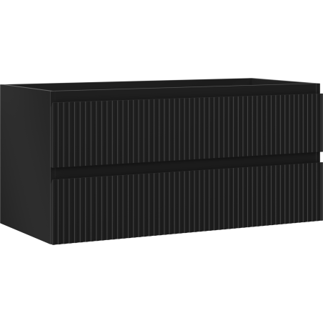 Mexen Rivel vonios kambario spintelė po praustuvu 100 cm, 2 stalčiai, rifliuota, juoda matinė - 91A20-10047-2-BFF71