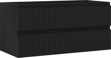 Mexen Rivel vonios kambario spintelė po praustuvu 100 cm, 2 stalčiai, rifliuota, juoda matinė - 91A20-10047-2-BFF71