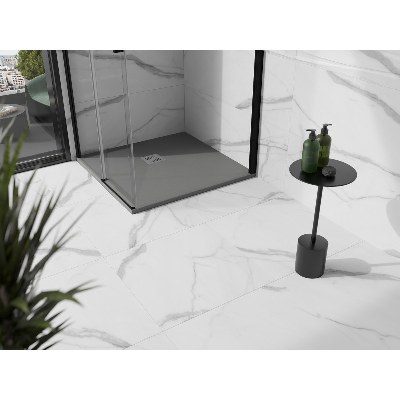 Mexen Stone+ kvadratinis kompozitinis dušo padėklas 100 x 100 cm, pilkas-betoninis - 44611010