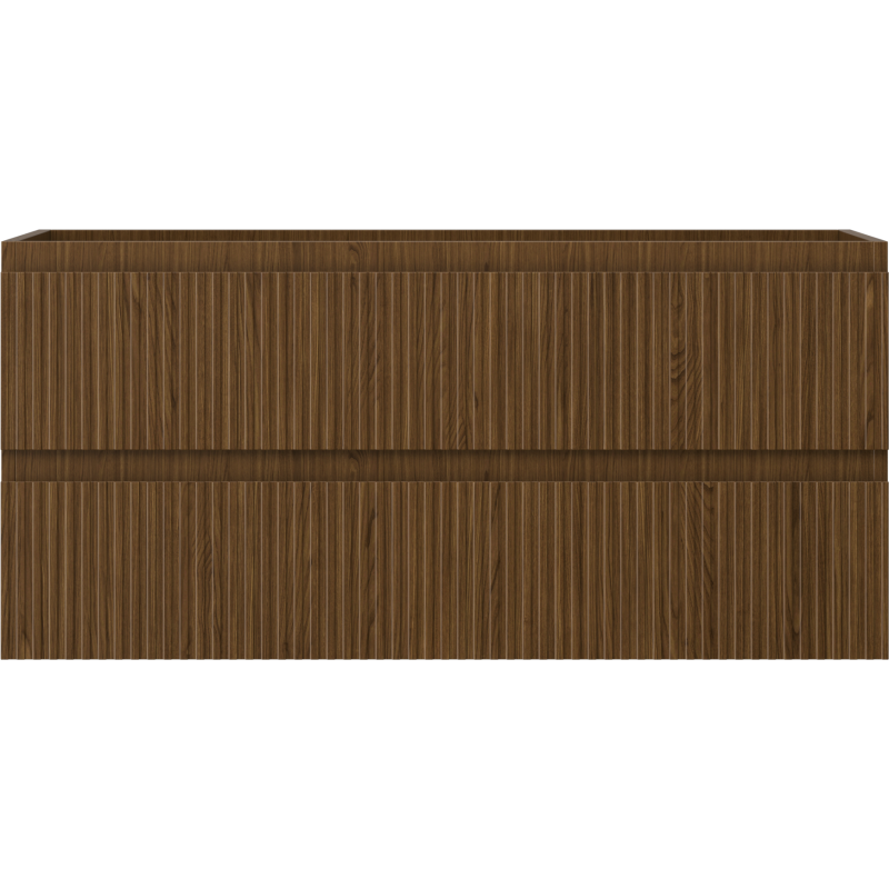 Mexen Rivel vonios kambario spintelė po praustuvu 100 cm, 2 stalčiai, rifliuota, riešutas - 91A20-10047-2-BFF86