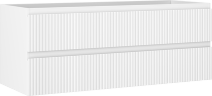 Mexen Rivel vonios kambario spintelė po kriaukle 120 cm, 2 stalčiai, briaunuota, balta matinė - 91A20-12047-2-BFF01