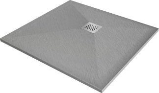 Mexen Stone+ Kompozitinis kvadratinis dušo padėklas 100 x 100 cm, Pilka-Betonas - 44611010