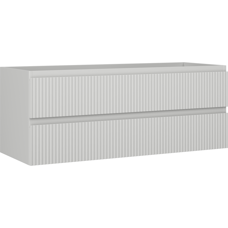 Mexen Rivel vonios spintelė po kriaukle 120 cm, 2 stalčiai, rifliuota, pilkas matinis - 91A20-12047-2-BFF62