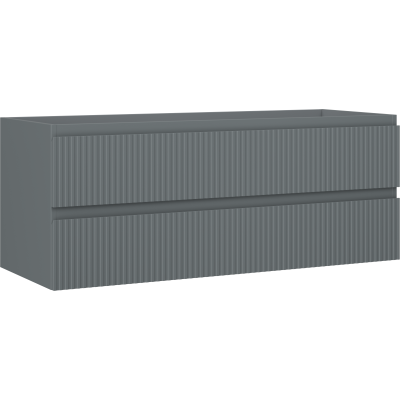 Mexen Rivel vonios spintelė po kriaukle 120 cm, 2 stalčiai, rifliuota, grafitas matinis - 91A20-12047-2-BFF66