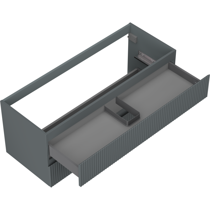 Mexen Rivel vonios spintelė po kriaukle 120 cm, 2 stalčiai, rifliuota, grafitas matinis - 91A20-12047-2-BFF66