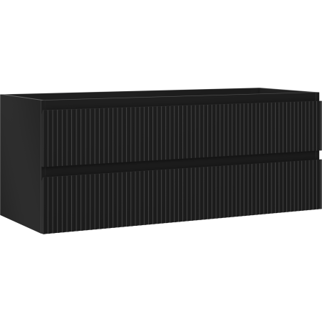 Mexen Rivel vonios spintelė po praustuvu 120 cm, 2 stalčiai, grioveliai, juodas matas - 91A20-12047-2-BFF71
