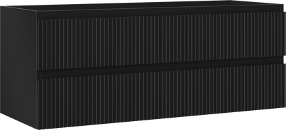 Mexen Rivel vonios spintelė po praustuvu 120 cm, 2 stalčiai, grioveliai, juodas matas - 91A20-12047-2-BFF71