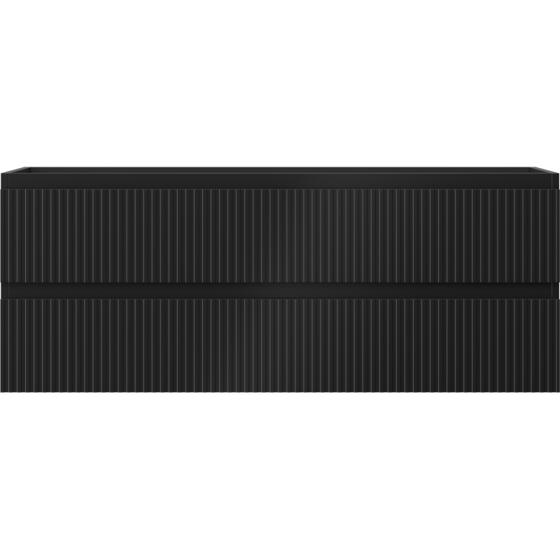 Mexen Rivel vonios spintelė po praustuvu 120 cm, 2 stalčiai, grioveliai, juodas matas - 91A20-12047-2-BFF71