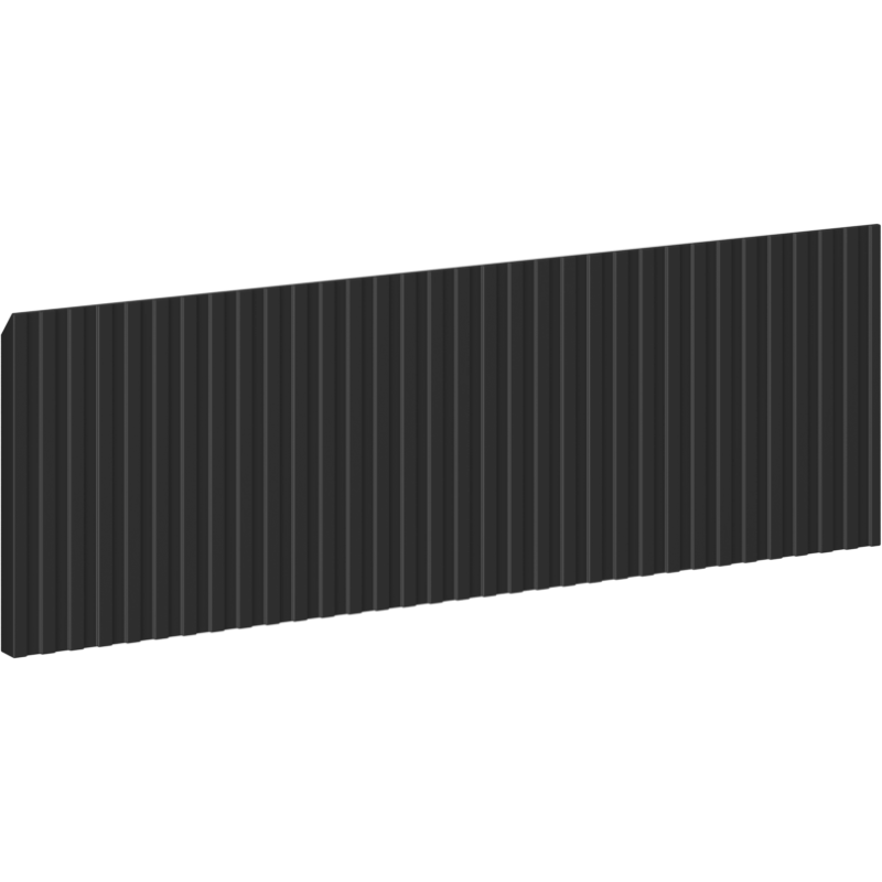 Mexen Rivel priekinė dalis banguota spintelės korpusui 70 x 20 cm, juoda matinė - 91A20-0700-235-1-71